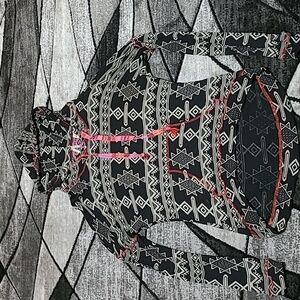 BKE AZTEC DESIGN LONG-SLEEVE HOODIE SHIRT